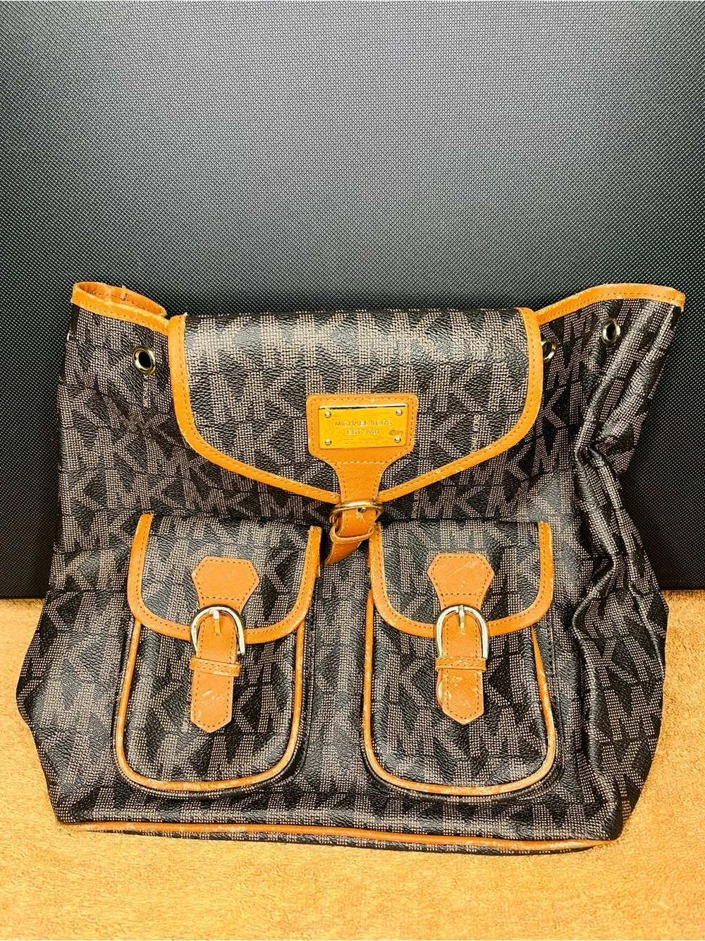 UNIQUE-MICHAEL KORS LARGE MK MONOGRAM BACKPACK!